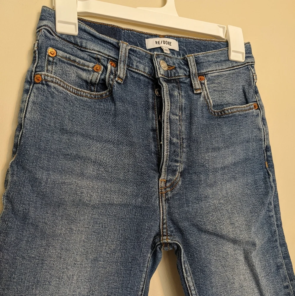 Re/Done 80’s Long Short In Blue Size 26 Retro Casual Beach Vacation Coastal